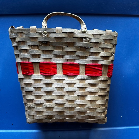 Ashland Holiday Hanging Basket with Red Velour Ribbon - Picture 2 of 3